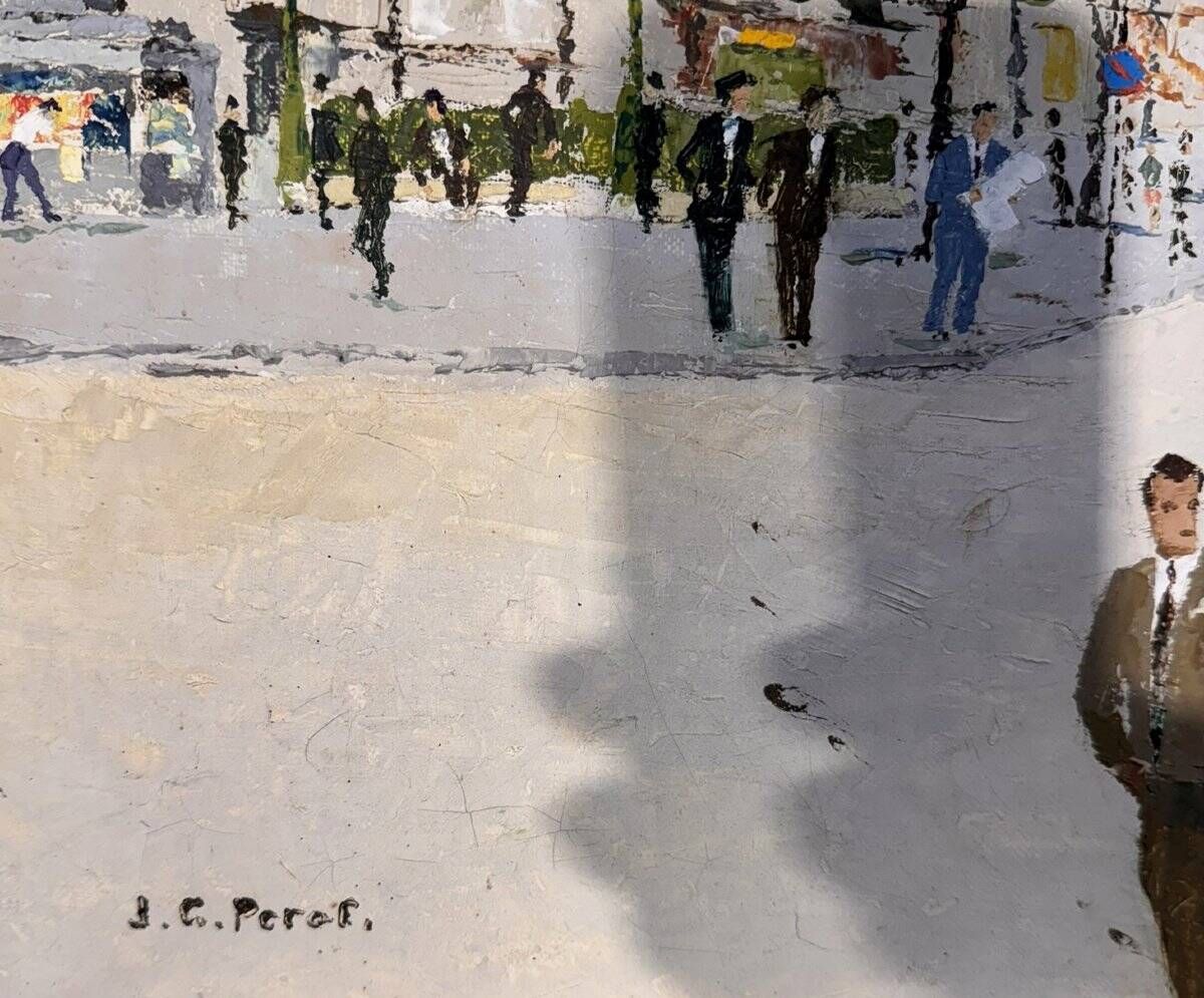 JC Perot: Large oil on canvas "Place Pigalle"