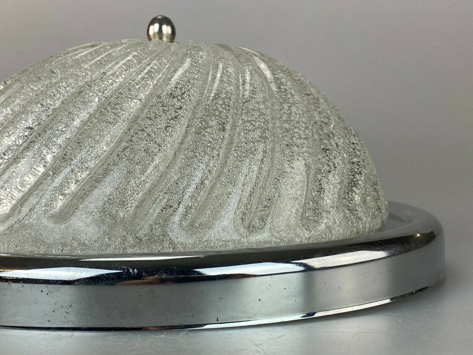 60s 70s Lamp Plafoniere Flush Mount Glass Space Age Design 60s