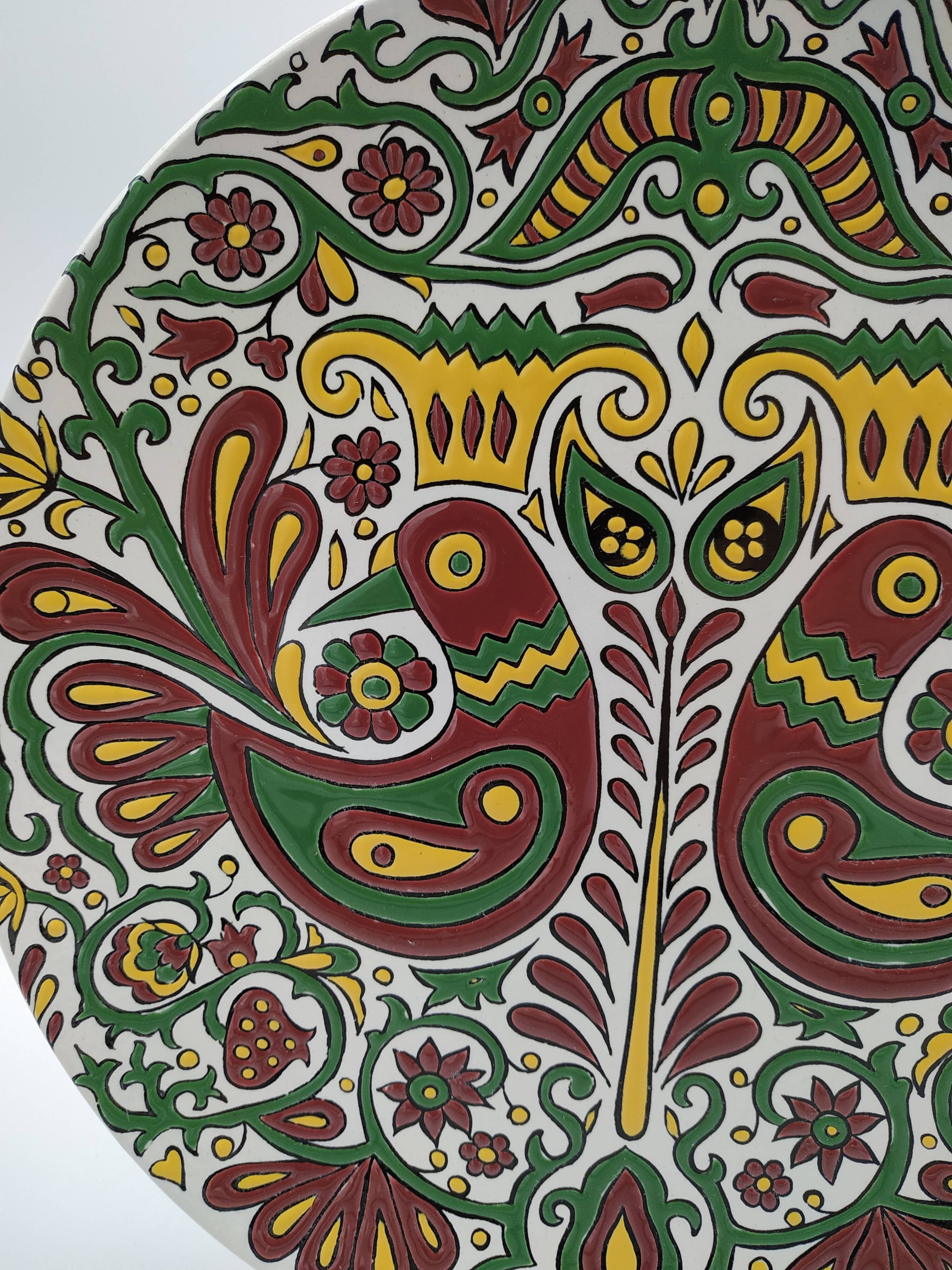 Plate in cloisonnés enamels decorated Acapulco