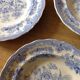 5 plates in faience old blue pattern flower bird