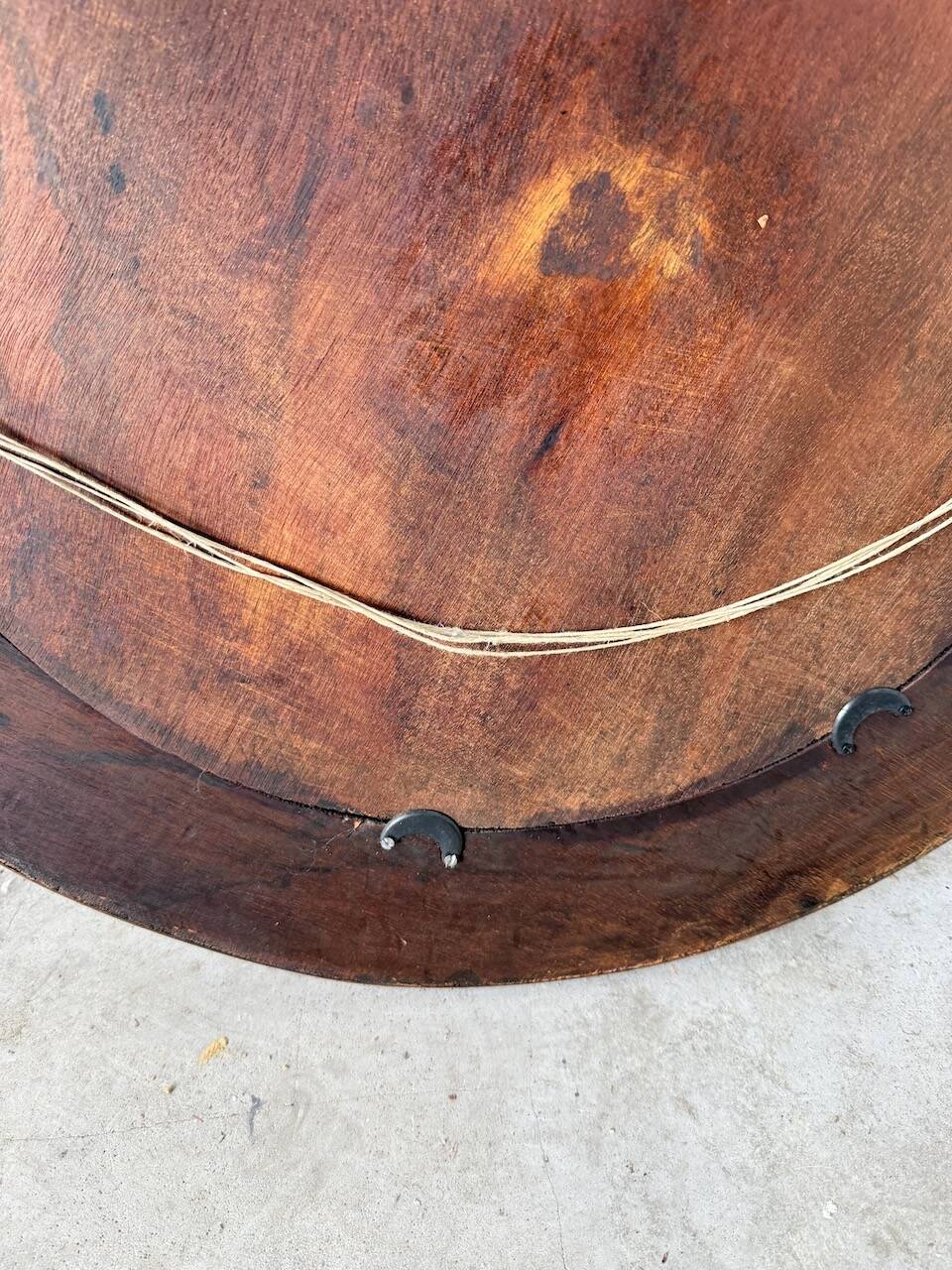Round rattan mirror 1980