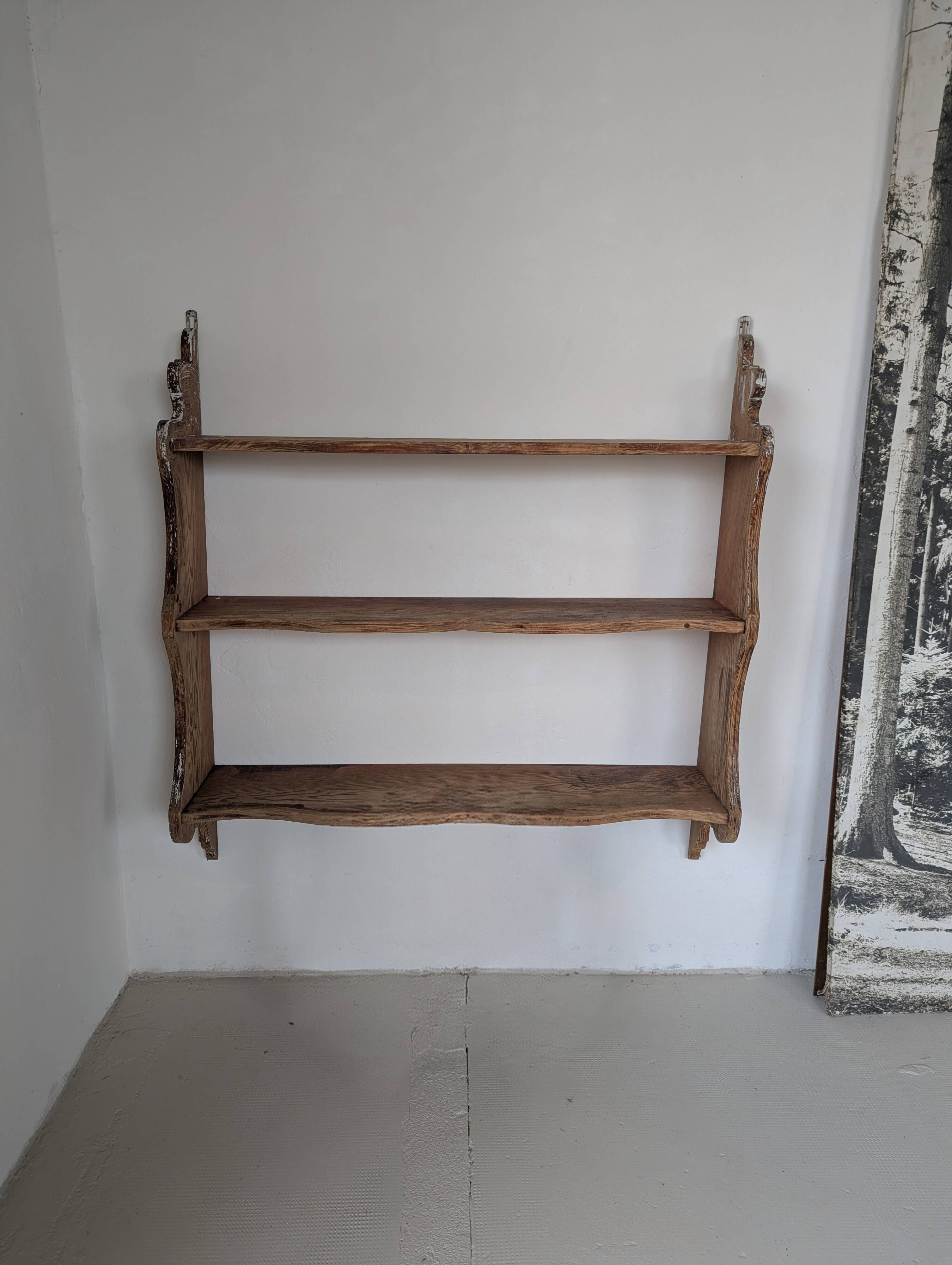 Large antique fir shelf