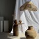 Small brutalist Indonesian footed pot H13 D15