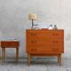 Scandinavian chest of drawers and bedside table from the 50s/60s, vintage teak