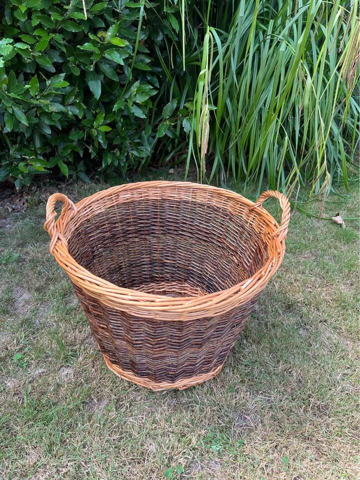 Large antique hand-woven wicker basket