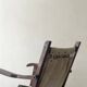 "Safari" folding chair in wood and ecru canvas, 1960s/1970s.