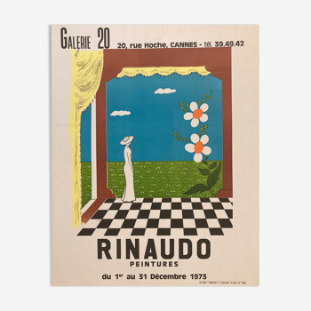 Affiche de rinaudo pour la galerie 20 à cannes 1973