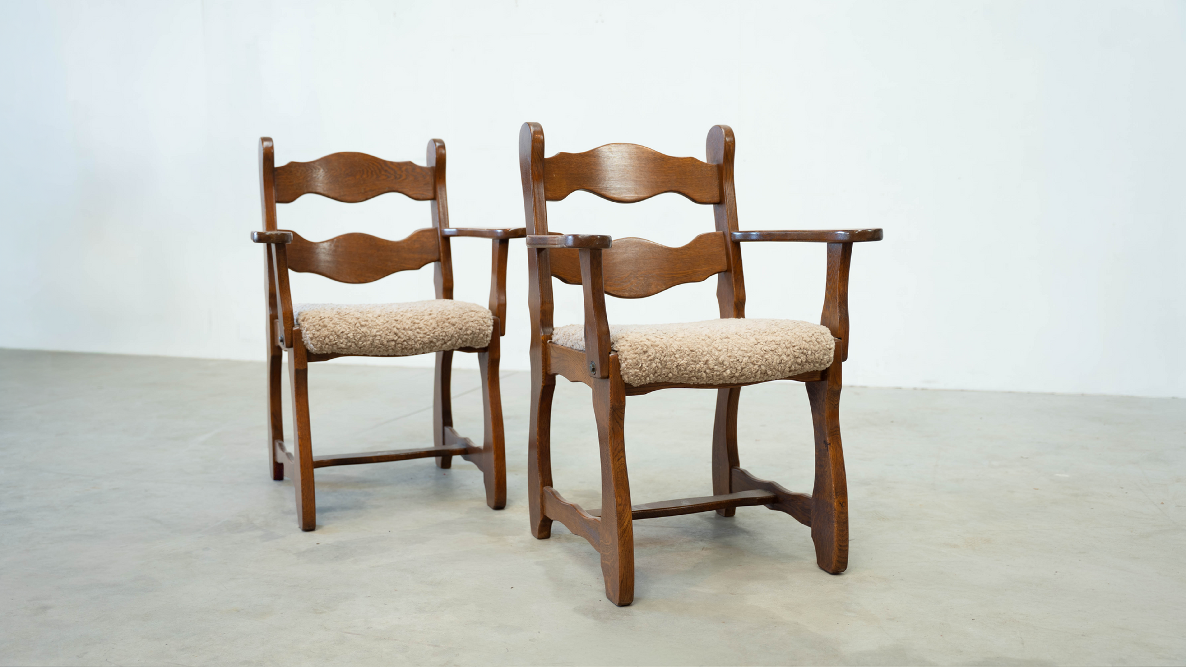 Set of two razorback armchairs