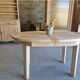 Oval wooden table – 2 extensions – sandblasted & varnished