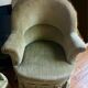 Olive green/almond toad armchairs from the 50s