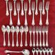 Antique silver-plated monogrammed cutlery set