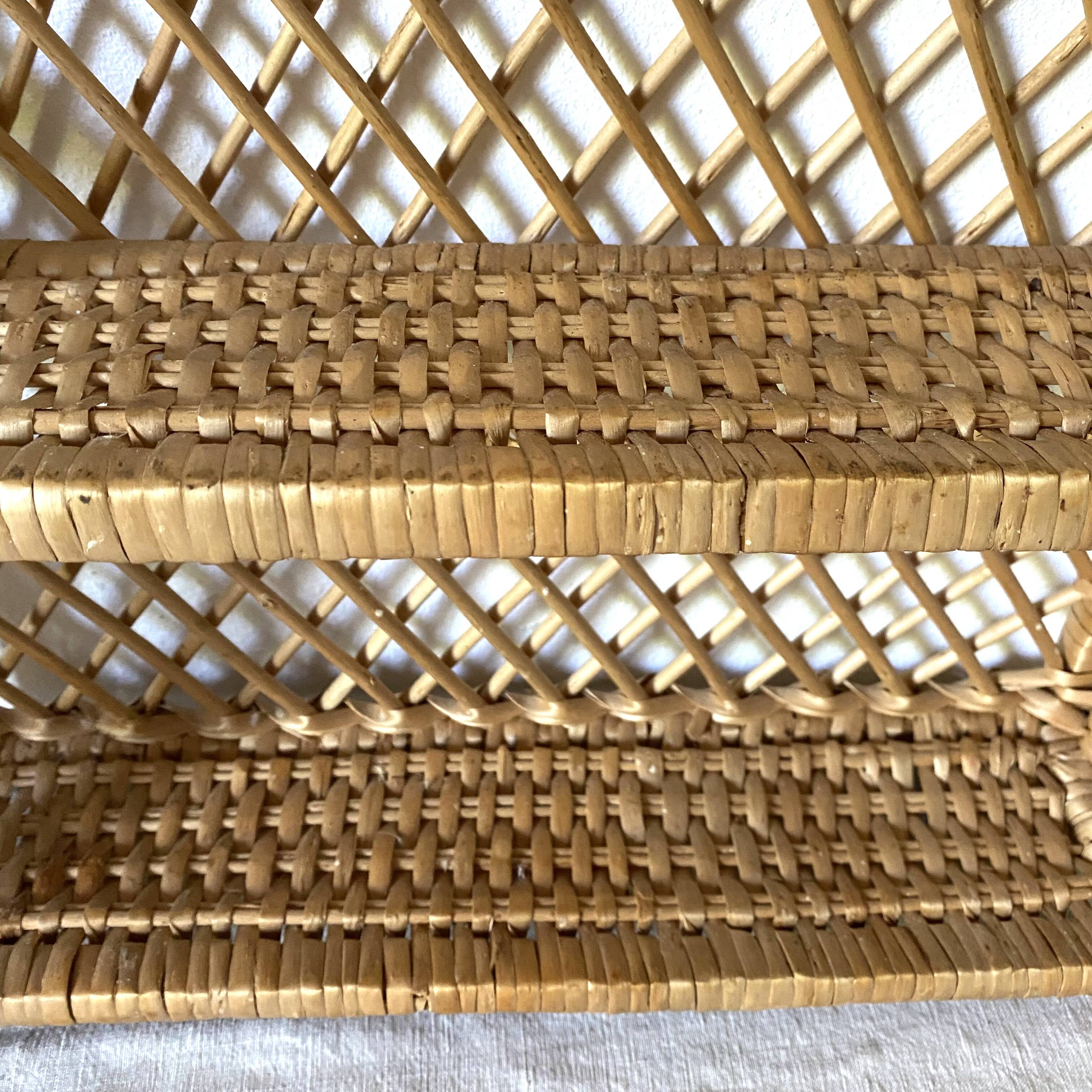 Vintage rattan shelf
