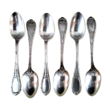 Set of 6 Ercuis Louis XV Style Silver Plated Coffee Spoons