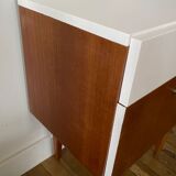 Wooden bedside table and nude