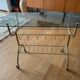 Green and brass trolley on wheels