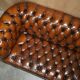 Chesterfield leather sofa, Art Deco style, fully restored.
