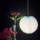 Suspension globe vintage en opaline bleue