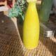 Anise green enamelled terracotta soliflore vase