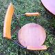 Garden furniture wrought iron and wood table and 4 armchairs
