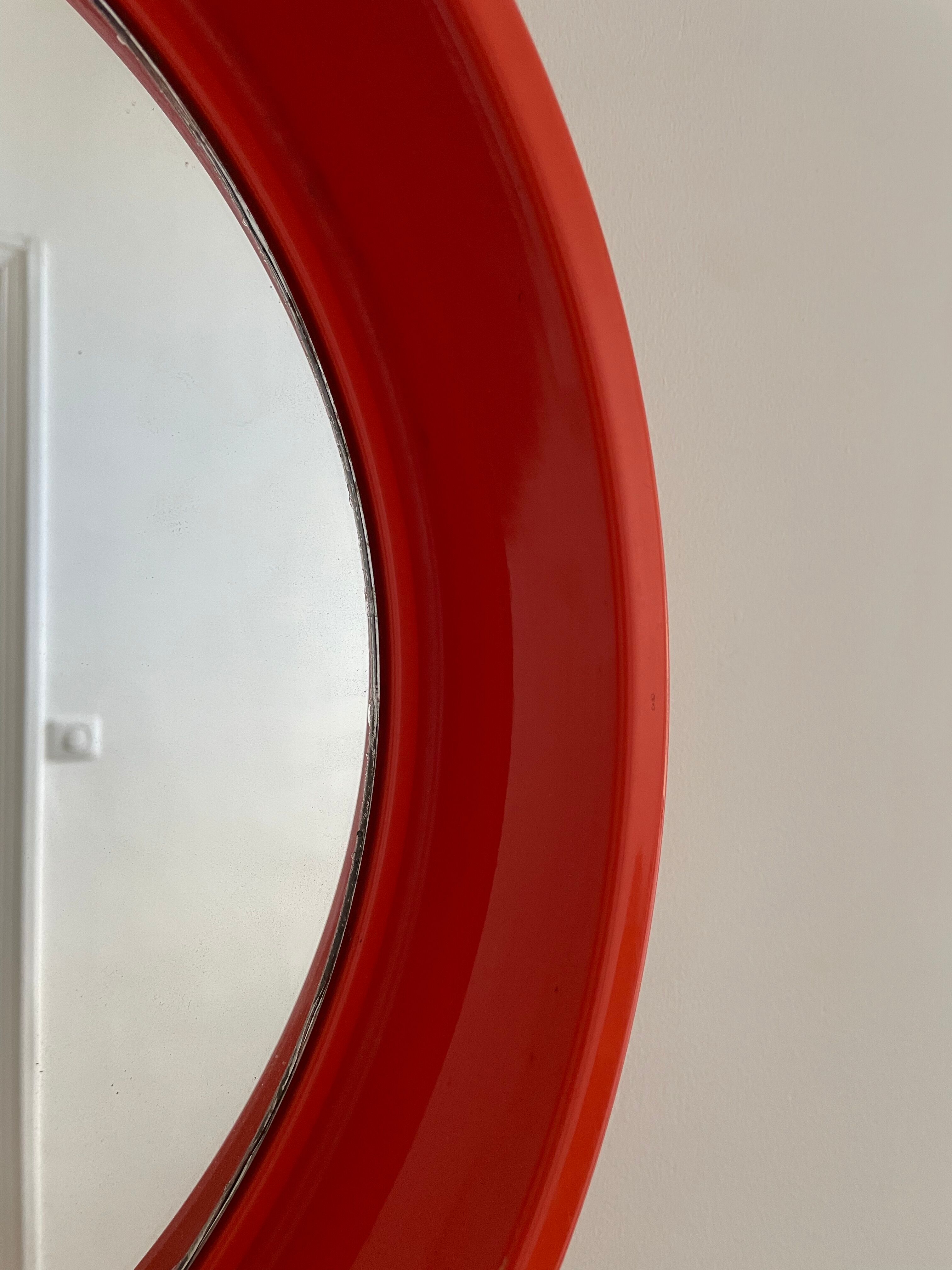 Vintage orange plastic mirror 70 ́s