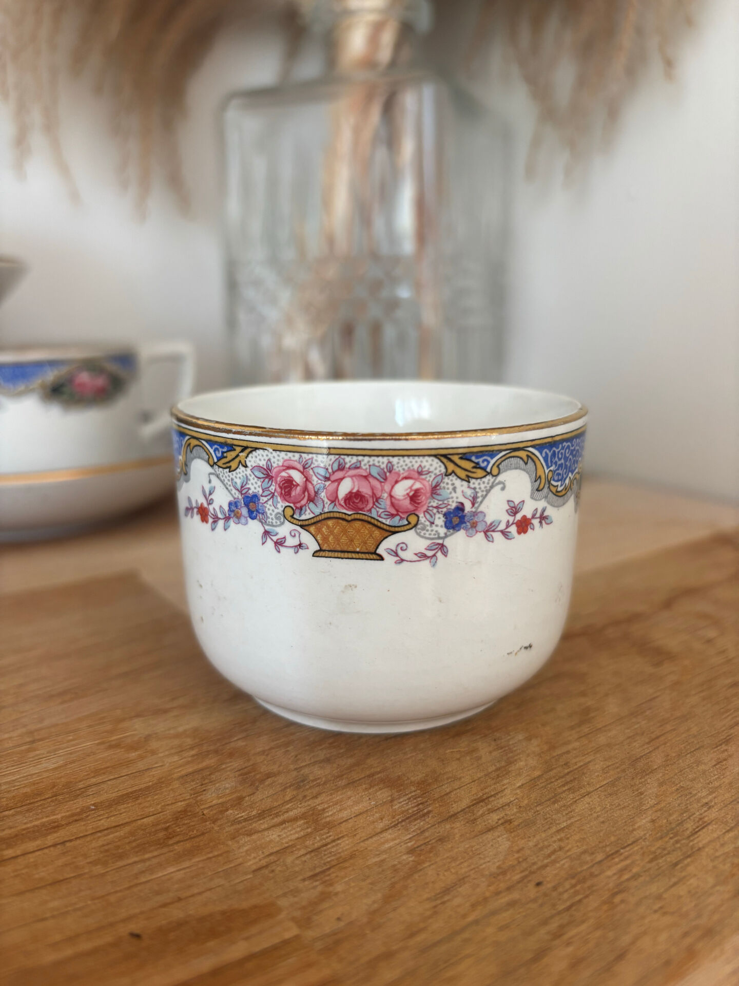 Set of 10 antique cups and saucers Digoin Sarreguemines