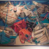 Tapisserie barques et filets
