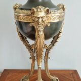 19th century Empire style gilded bronze cassolette lamp