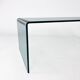 Postmodern coffee table made entirely of glass. Modernist and bitches minimalist look.