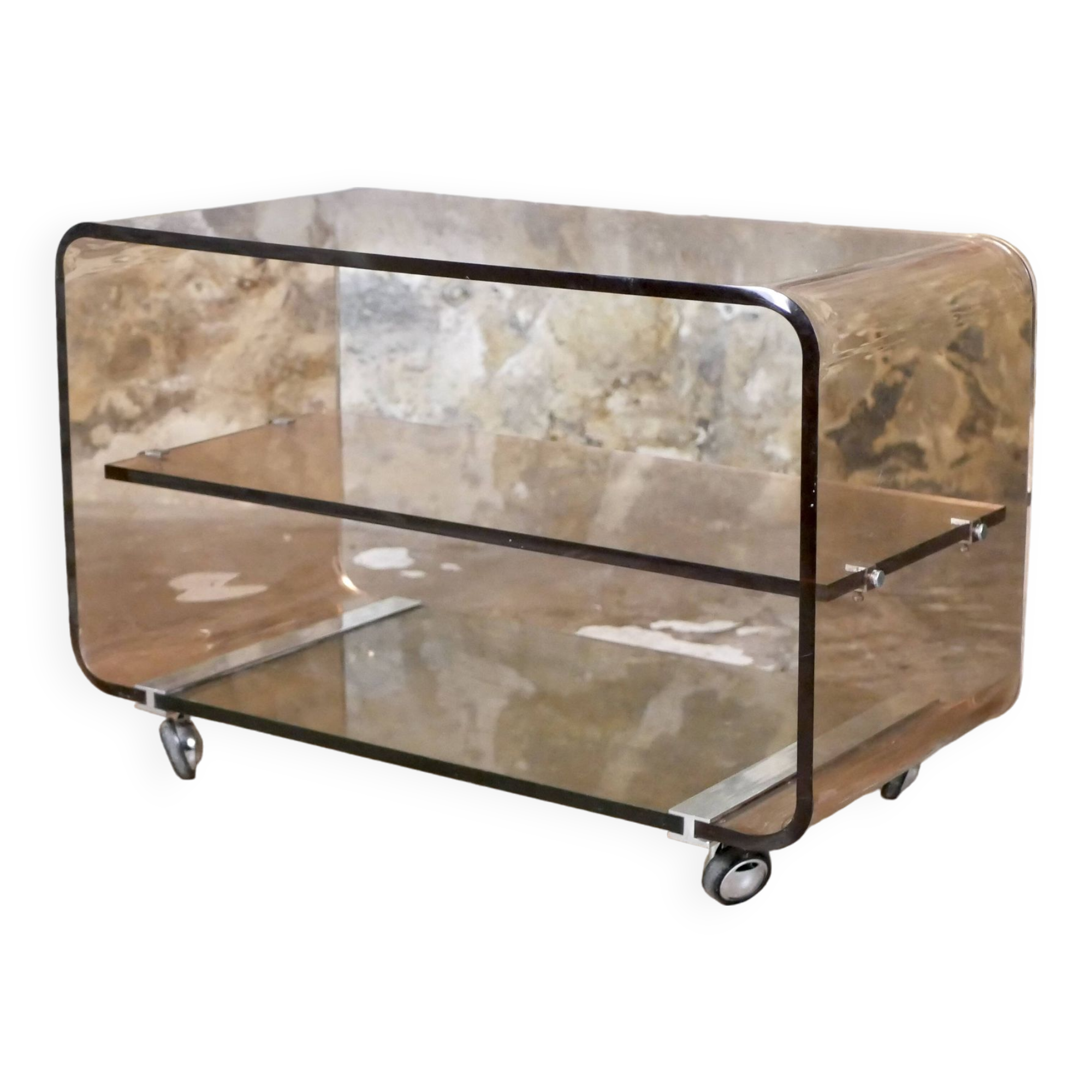 Michel Dumas plexi side table for Roche Bobois, 1970