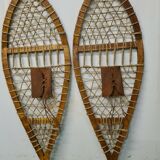 Pair of wooden snowshoes