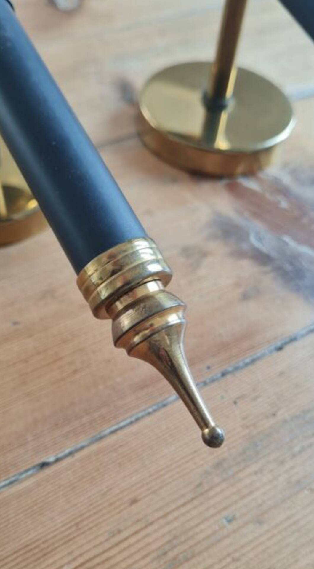 Pair of brass and glass wall lights