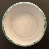 Round ashtray signed in sandstone with glazed interior