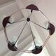 Lustre en chrome et teck à 5 feux style scandinave