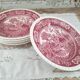 Set of 6 hollow plates in opaque porcelain Villeroy & Boch model Rusticana red English décor