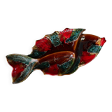 Appetizer dish with compartments in the shape of a fish, Vallauris style