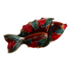 Plat à apéritif à compartiments en forme de poisson style Vallauris