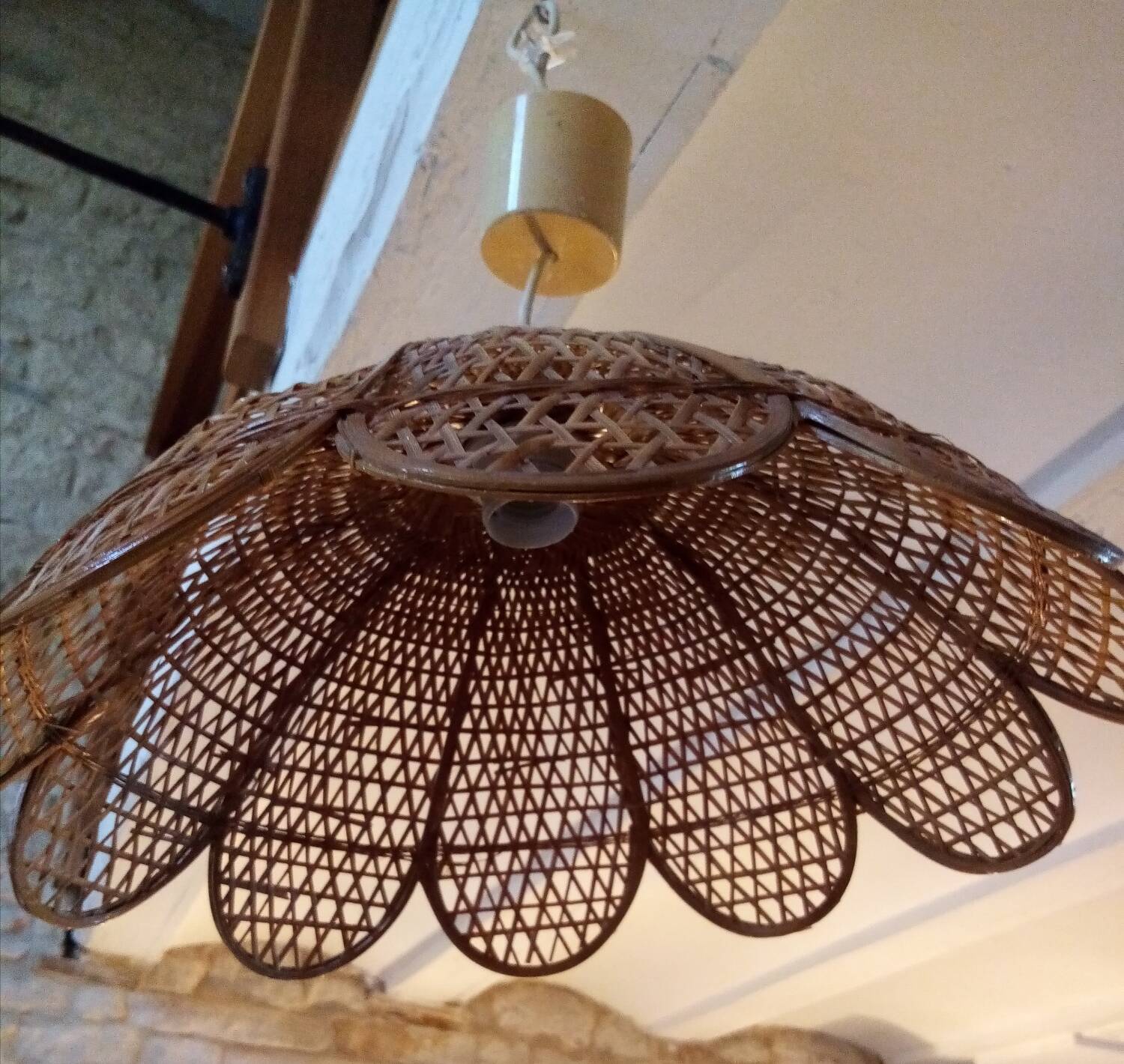 Relux Italy wicker flower pendant light
