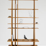 Italian shelving unit in walnut, bespoke vintage architect piece - 1980's