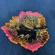 Ceramic leaf-shaped dish by vintage old Vallauris