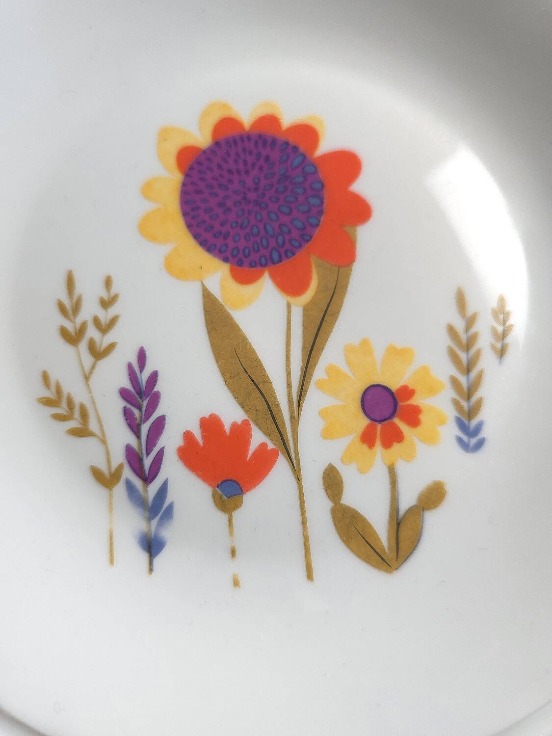 6 Porcelain dessert plates Sologne 1970
