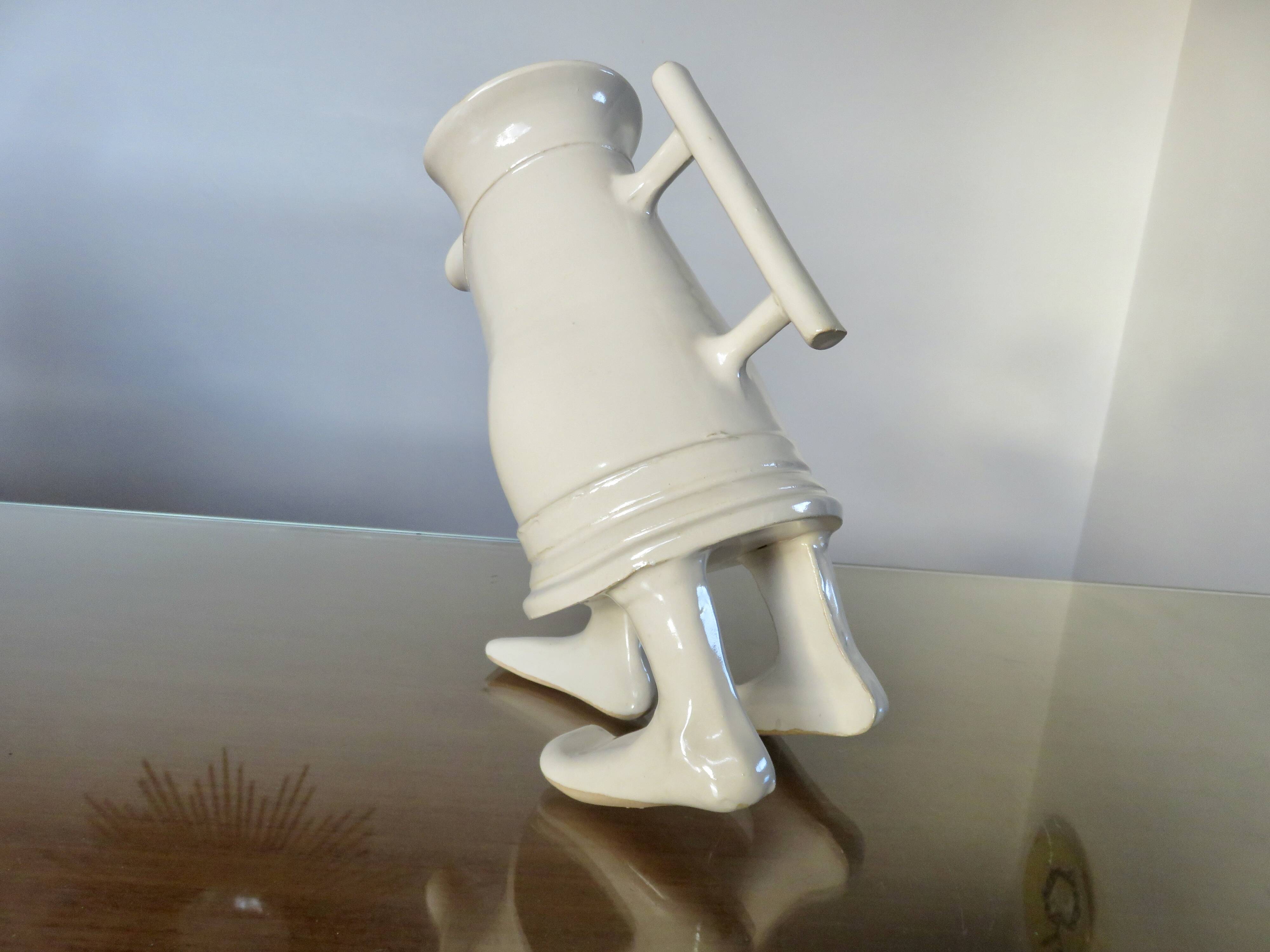 Anthropomorphic jug in slipware