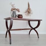 Old wooden coffee table - crossed base