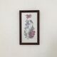 Botanical engraving of vintage flowers in its frame