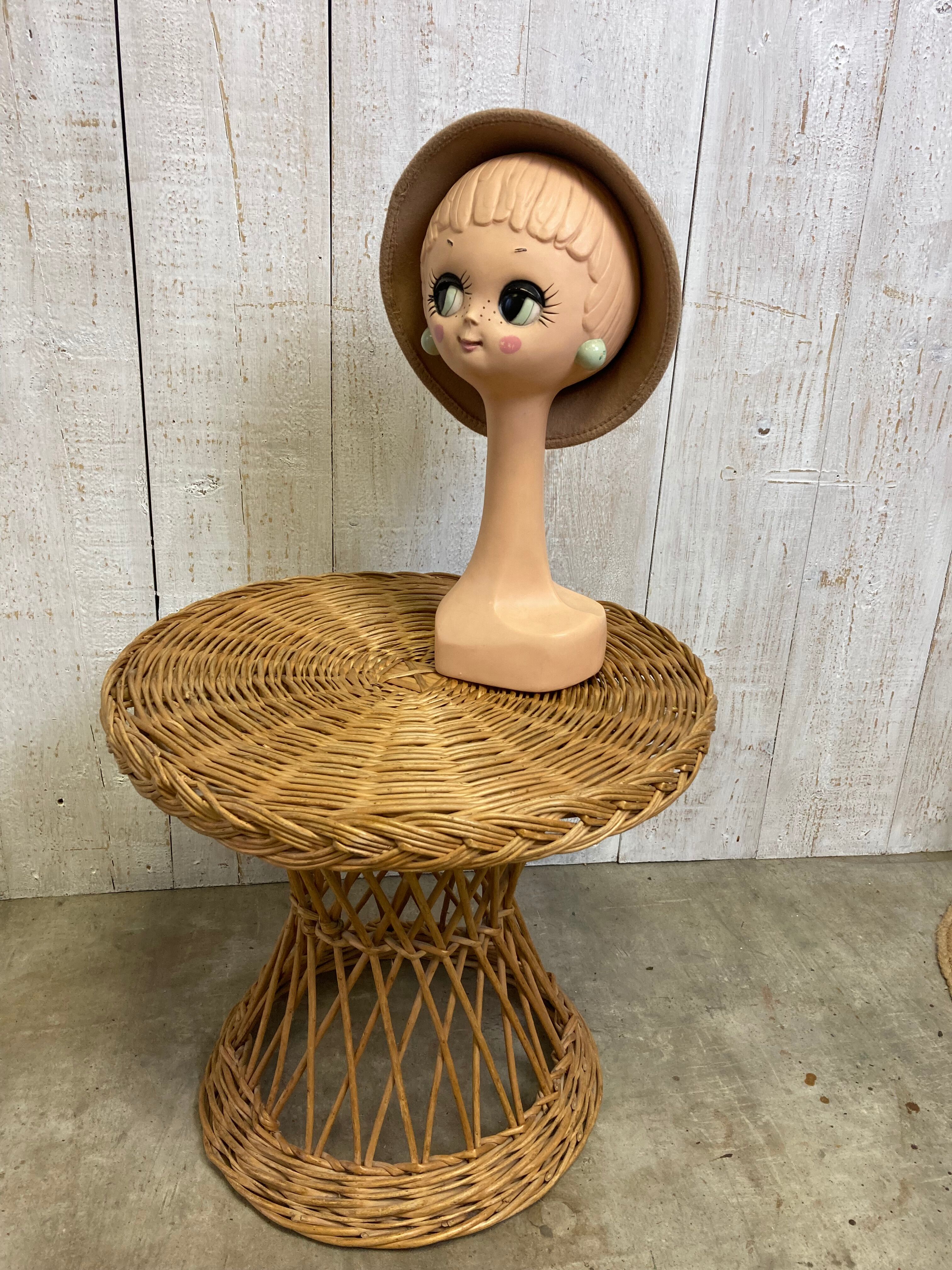 Vintage wicker pedestal table