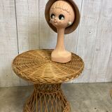 Vintage wicker pedestal table