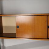 Vintage desk with modular bookcase in wood and metal, 1960
