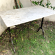 Garden table cast iron legs rectangular marble top