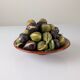 Trompe-l'œil fig plate in bread crumb ceramic, Andalusia, 1950s