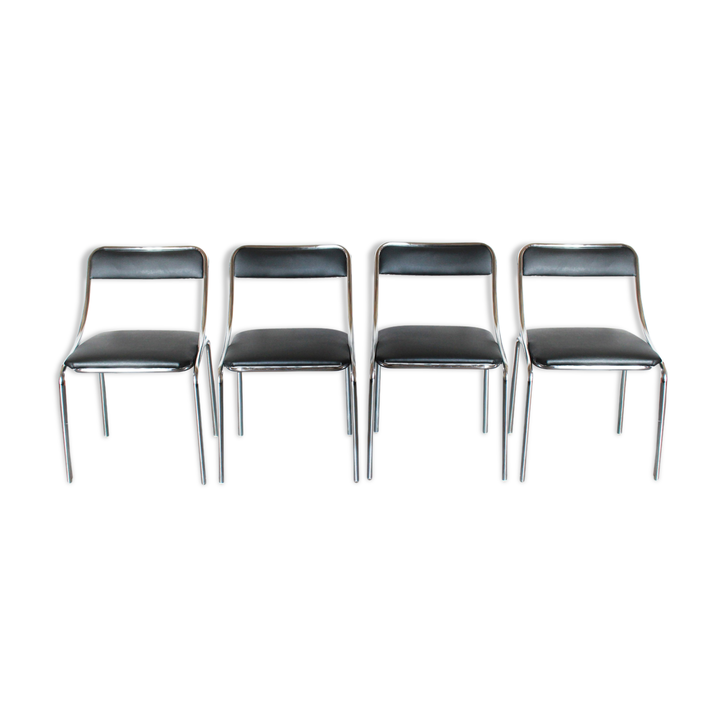 Chromed vintage dining chairs 1970