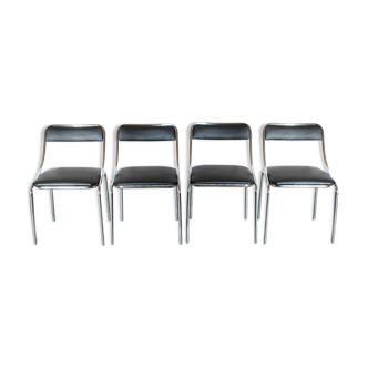 Chromed vintage dining chairs 1970